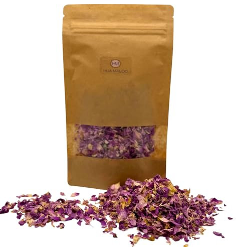 HUA MALOO Damaszener Rosenblüten – Getrocknete Rosen für Tee, Backen & Dekoration, 100% essbar, intensiv duftend & ohne Zusatzstoffe (30g)
