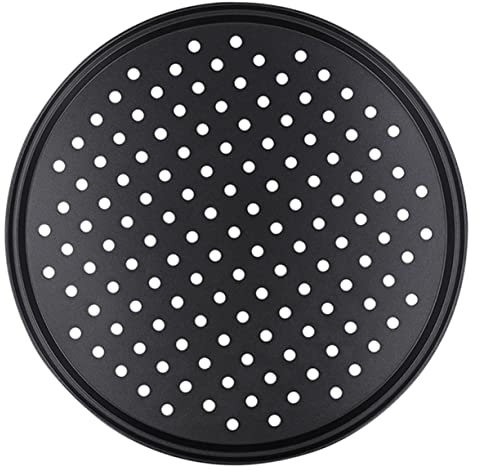 CIYODO Bandeja Perforada De Acero Al para Hornear Pizza Antiadherente Redonda Utensilios De Cocina