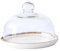 ASIAD Kuchenhaube Keramik Kuchenplatte Glas, Kuchenglocke Ständer Tortenständer Glashaube Lebensmittel Abdeckung für Hochzeit Geburtstag,Glas-Kuchenform,Weiß,21cm