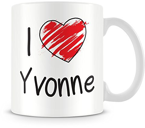 I Love Yvonne Personalised Mug - Add Photo - Customised Cup Gift