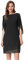 Damen Chiffon Kleid Langarm Loose Fit Freizeit Sommer Elegant Midi Kleid 2XL Schwarz CL888-1