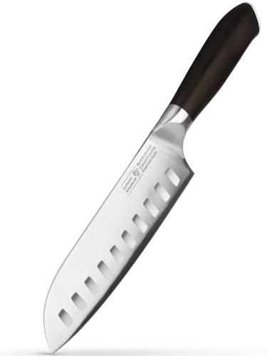 Hannah's Homebrand® Santoku Messer & Sushi Messer - verblüffend scharfes Küchenmesser 18 cm Klinge - 100% Ebenholz