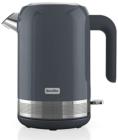 Breville High Gloss Electric Kettle | 1.7L | 3kW Fast Boil | Grey & Stainless Steel [VKT154]