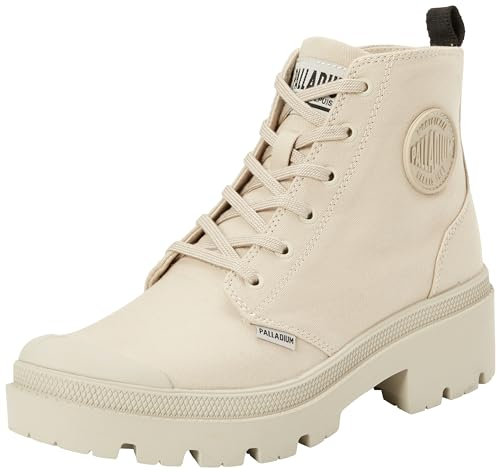 Palladium Pallabase Twill, Stivali Donna, Grigio, 38 EU