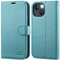 OCASE for iPhone 13 Case, Premium PU Leather iPhone 13 Wallet Case Flip Phone Cover with[TPU Inner Shell][RFID Blocking][Card Holder] for the 6.1 Inch 2021 5G,Mint Green