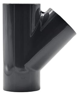 Pieza en T de PVC de 45 grados, diámetro de 50 mm, pieza en T de PVC a 45°, manguito adhesivo en todos los lados, PN 16 (50 mm de diámetro)