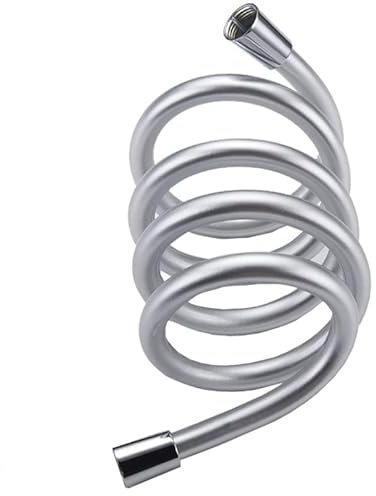 Shower Hose 1.5m 1.75m 1.25m - 10mm Large Bore Stainless Steel Shower Hose Replacement Leakproof & Anti-Kink (PVC shower hose 1.5m Silver)