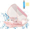 Schwimmhilfe Baby mit Sonnenschutz, Schwimmring Baby Pool Kinder Schwimmring mit Dach Sicherheit um EIN Überrollen zu Verhindern, Schwimmbad Zubehör für Monaten und Kinder ab 3-36 Monate (Rosa)