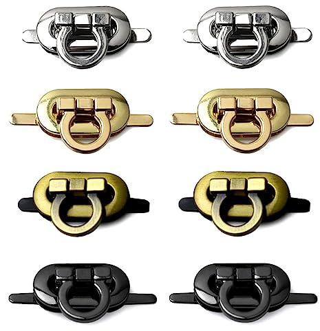 Dtoterul Taschenverschluss 8 Stück Drehverschluss Metall Taschenverschlüsse Steckschloss für Taschen Taschen Nähen Zubehör Drehverschluss Geldbörse Mappenschloss Drehverschluss Tasche