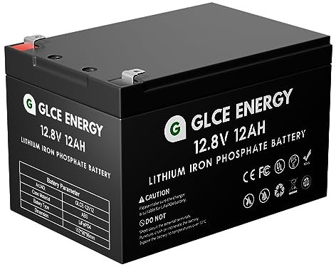 GLCE ENERGY 12V 12Ah LiFePO4 Battery Built-in 12A BMS, 10000+ Deep Cycles, 10-Year Lifespan, Perfect for Power Wheel, Fish Finder, Ride-on Toys, LED Light, Security Camera, Camping…