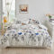 Luofanfei Housse de Couette 200x200 Pissenlit Papillon Blanc Gris Motif Parure de Lit en Microfibre Adulte Parure Housse Couette avec Fermeture Éclair 2 Personnes avec 2 Taies d'oreiller 65x65cm