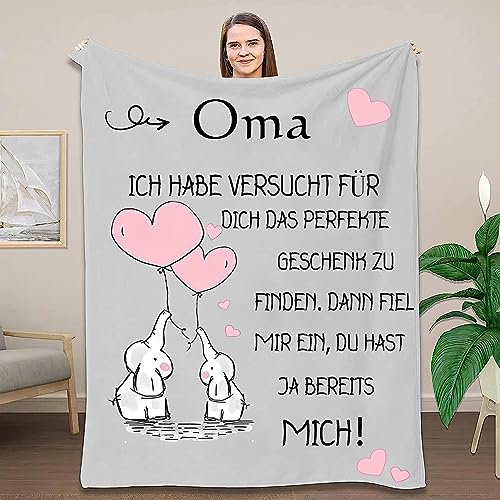 ACCZ Personalisierte Decke für Oma - Geburtstagsgeschenk, Weihnachten, Danksagung von Enkelin - Beste Oma Geschenke