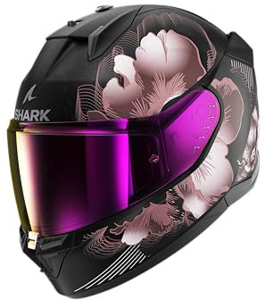 SHARK, Integraler Motorradhelm D-SWKAL 3 MAYFER Mat, Black violet gold KVQ, Größe S