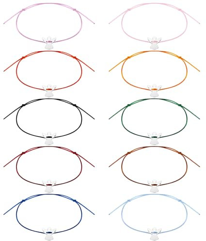 Tenare 10 Stück Schutzengel Armbänder Set Engel Armbändchen Schutzengel Anhänger Freundschaftsarmband Verstellbare Glücksbringer Armbänder für Pärchen Liebhaber Valentinstag Weihnachten Geschenk