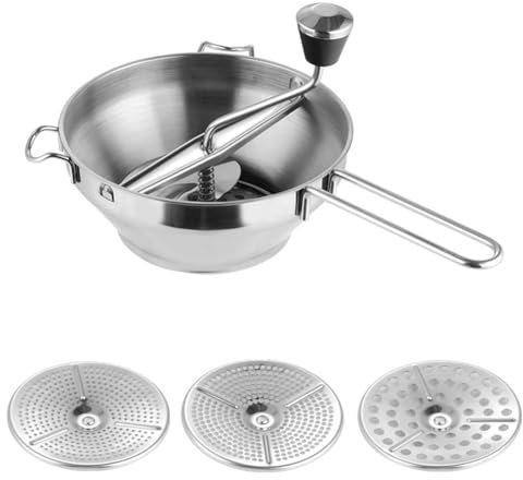 Juwaacoo Edelstahl-Gemüse- und Obstmühle Zur Herstellung Von Püree, Silber, Edelstahl, zum Zerkleinern und Zermahlen Von Kürbis und Anderen Lebensmitteln.
