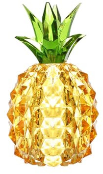 Syfunlv Crystal Pineapple,Glass Pineapple Lamp,Glass Fruit Decor,7.4 x 7.4 x 12.5 cm. Früchte Nachtlicht Pineapple Fairy Lights Ananaslampe aus Acryl,Crystal Pineapple Ornament (dunkelgelb)