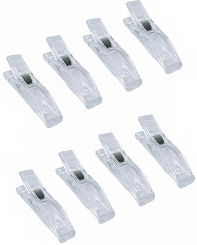 8 Clear Plastic Blinds Clips for Window Shades and Curtains