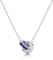 Linawe Edelsteine Anhänger Kette Silber Damen, Saphir Blau Kettenanhänger Halsketten für Frauen, Edelstahl kette Silberschmuck Geburtsstein Kristall Kette Set, Statement Necklace Jewelry