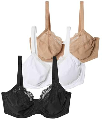 Marks & Spencer Lot de 3 Soutiens-Gorges minimiseurs à Armatures et Bonnets emboîtants C à H Mélange De Noir UK 40 (EU 68)