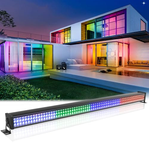 YXFAZPP Stage Light Bar, Wall Washer Light 192 LEDs 72W RGBW Dj Light Bar Wash Lights with DMX Control, Dj Stage Lighting for Indoor Disco Party Church Birthday Bar Wedding