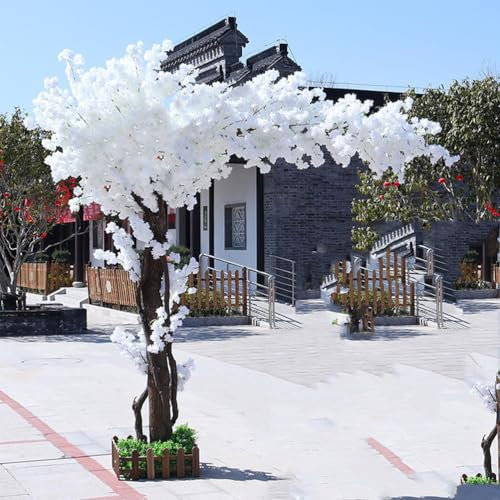 Japanischer KüNstlicher KirschblüTenbaum Wunschbaum Innendekoration GroßEr Kirschbaum FüR Zuhause,Hochzeit,Party,Garten,BüRo Dekoration,KüNstliche GroßE Pflanze,Weiß,1.8 * 1.2M/70 * 47in
