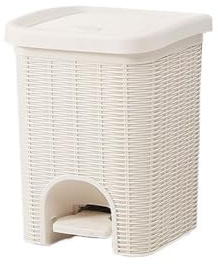 Poubelle Poubelle avec Couvercle, Petite Poubelle de Salle Bain for Chambre, étroite Toilettes Sac Amovible poubelles de Cuisine(Blanc,Petit)