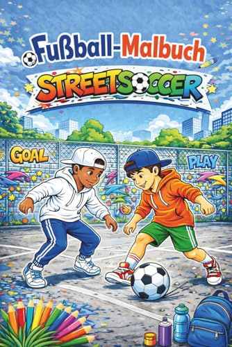 Fussball Malbuch Streetsoccer (Band 6): Straßenfussball zum Ausmalen, Coole Szenen, Tricks & Urban Vibes für Kinder von 6 - 12 Jahren, Ohne Logos & Werbung