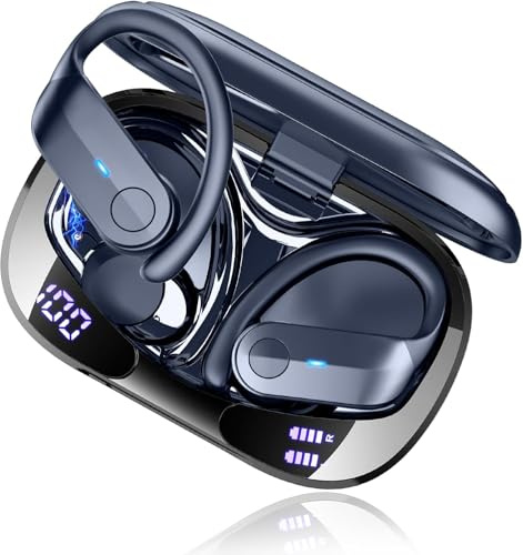 Wireless Earbuds Sports, 70Hrs Bluetooth 5.4 Headphones Running with 6D Deep Bass, IPX8 Waterproof ENC Noise Cancelling Earphones with Earhooks, Over Ear Buds, USB-C Headset for Workout/Gym-2026