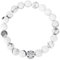 Natürliche 8 mm Edelsteine MetJakt Heilung Crystal Stretch Perlen Armband Armreif mit 925 Sterling Silber Double Happiness Anhänger (Howlite)