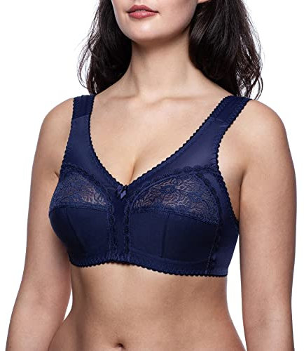 frugue Comfort Non Wired Wireless Support Bra Blue 44 C