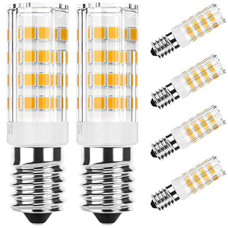 DiCUNO E14 LED Warmweiß 3000K, 3W LED Lampe für Dunstabzugshaube, Ersetzt 40W Halogen, Kühlschranklampe 410lm, Maiskolben Birne für Schreibtischlampen/Wandlampen, CRI85, Nicht dimmbar, 6er Pack