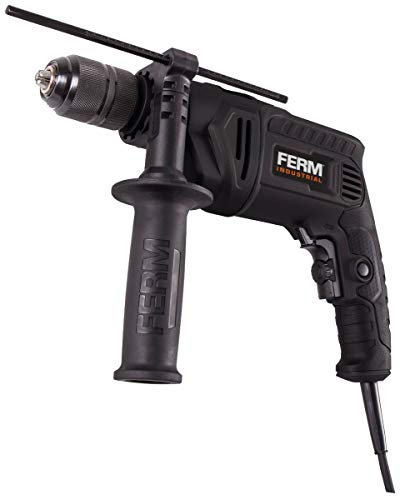FERM Profi Schlagbohrmaschine 850W - Ø13mm Variable Geschwindigkeit inkl. Seitengriff, Tiefenbegrenzer, 3 Meter Gummikabel und Tasche