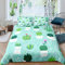 Loussiesd Cartoon Kaktus Bettwäsche Set 135x200cm für Mädchen Kinder Botanisch Sukkulente Bettbezug Set Grüne Pflanzen Betten Set Raumdekor Tupfen Geometrie Bettwäsche 2St