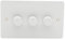 Schneider Electric Ultimate Flat Plate - 3 Gang 2 Way LED Dimmer Light Switch, 75 W/VA, GU6232LMPW, Painted White