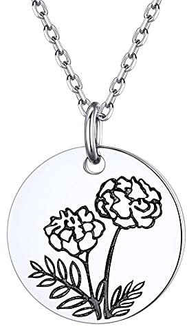 ChicSilver 925 Silber Freundschafts Kette Damen Geburtsblume Lilie Halskette mit Schmuckbeutel und Geschenkbox Partnerkette