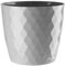 KORAD Grey Cristal Indoor Flower Pot Covers without Drainage Holes. Round, Plastic Plant Pots Container for all Houseplants. 9 Modern Colours and 7 Sizes. (25 cm - 9.85 inches, Grey)