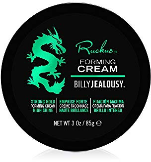 Billy Jealousy Ruckus Hair Forming Cream, Men's Styling Hair Cream For Strong Hold and High Shine, 3 Oz.