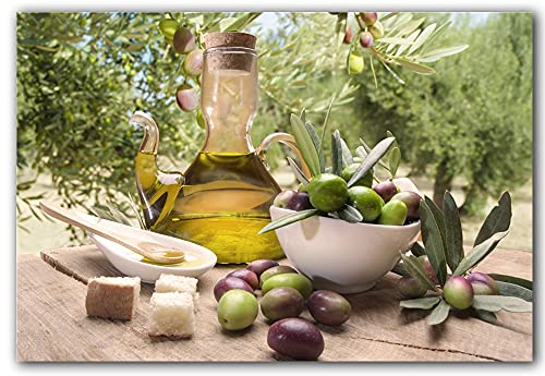 Poster und Drucke frische Olive mit Grünen Olivenöl Leinwand Malerei Bilder zum Speisezimmer Restaurant Wandinnenküchenkunst (Color : 11, Size : 50x70cm No Frame)