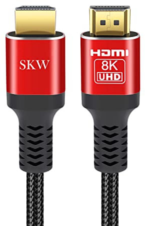 HDMI 2.1 Kabel 8K@60Hz 4K@120Hz 48Gbps, Ultra High Speed HDMI Kabel kompatibel mit PS5, Xbox, Samsung TV, LG TV (Rot, 1m)