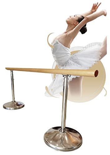 Ballettstange Mobile Ballettstange for den Haushalt, höhenverstellbare Verlängerungsstange mit Edelstahl-Massivholzgriff (Size : 2.5M/8.2FT)