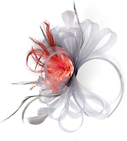 Fascinator Hut Damen Mädchen Hut Bibi Zubehör Haar Mesh Hut Hochzeit Elegant Voile Stirnband Clip Stirnband Braut Kirche Hut Party Cocktail Royal Ascot Hut Damen Mädchen Hut Fascinator Kopfschmuck