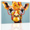 ZXHYWYM Tiere mit Brille Wandbild abstrakte Giraffe Leinwanddruck buntes Giraffengemälde lustige Giraffen Poster Kinderzimmer Kinderzimmer Dekoration mit Rahmen (A (60.00 x 90.00 cms))