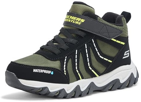 Skechers Rugged Ranger Storm Trail, Scarpa Sportiva Impermeabile per Bambini e Ragazzi (Black/Green, Sistema Taglie Calzature EU, Adolescente, Numero, Media, 37)