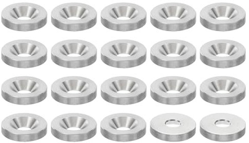 PATIKIL Rondelle a Testa Svasata M6, 20pz Diametro 20mm Altezza 4mm in Acciaio Inossidabile 304 Svasato Rondella Bullone Testa Svasata Rondelle Acciaio per Costruzione Industriale