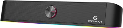 EgoGear - Barre de Son Stereo avec éclairage RGB Tactile - 150Hz/20KH - Contrôle de Volume intégré