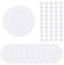 SUPERFINDINGS 10Pcs PP Plastic Flat Round Wall Hole Cover Sheets with 100Pcs Plastic Stickers 12.7cm/5 PVC Material Dustproof Cover Plate Frosted Blank Plate for Wall Plasterboard Hole Covering