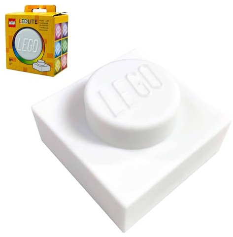 IQ Lego Iconic 1x1 Plate Night Light – Weiß (LP50), weiches Silikon Farbwechsel-Licht für Jugendliche, Kinder und Erwachsene – lässiges weißes Lego-Nachtlicht für ein gemütliches Ambiente