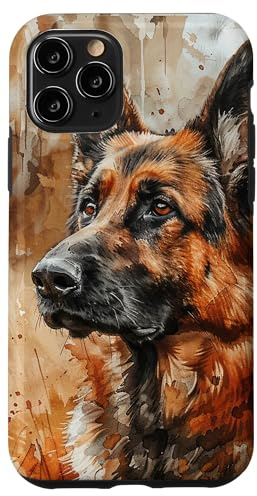 Deutscher Schäferhund Aquarell Grafik Hülle für iPhone 11 Pro