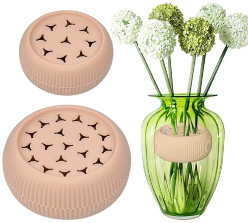 HEKOBAG 2 Stück Blumenhalter für Vasen Blumenstielhalter Stielhalter Blumen Bouquet Twister Silikon Blumenarrangement Halter Blumenstrauß Twister Spirale Ikebana Stamm Halter für DIY Vase (Rosa)