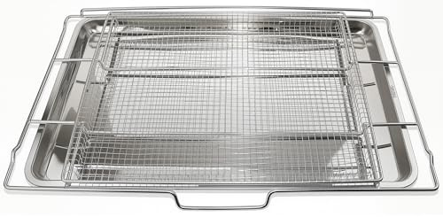 Upgraded Air Fry Tray for 30 Oven with Drip Pan, Compatible with Frigidaire 30 Ranges and Wall Ovens, Stainless Steel, Oven Rack Measures 25 x 16 x 1.75